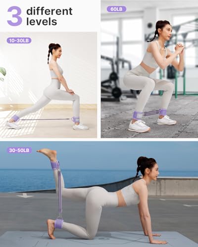 YOTTOY Ankle Resistance Bands with Cuffs, Adjustable Ankle Straps for Leg & Glute Workout, Butt Exercise Bands for Cable Machines Women, Perfect for Hip Fitness & Booty Training