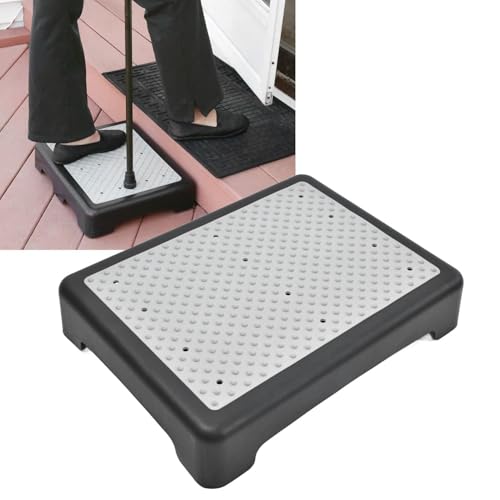 Mobility Step Stool, 16.9x13x3.5in Non-Slip Platform Riser for Adults & Seniors Safety Step Indoor and Outdoor Standing Support Portable Stair Assist for Garden Cars Bedside Shower Bathroom
