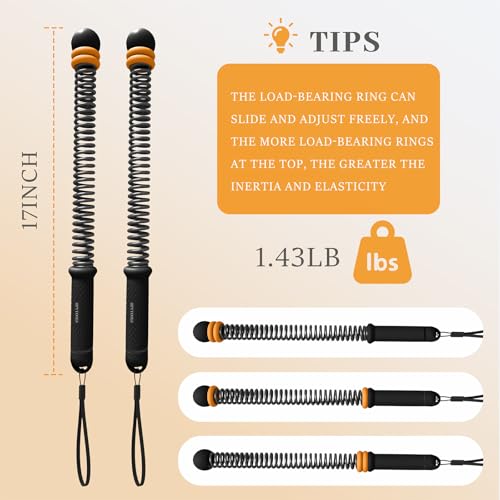 Ropeless Battle Ropes for Exercise Workout Rope, Portable Workout for Home Gym, Exercise Battle Ropes for HIIT Workouts, Low-Impact Cardio Training (Black with Ring) - style: Black with ring