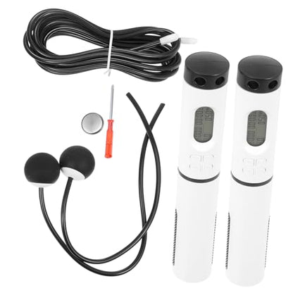 Smart Cordless Jump Rope with Digital Counter, Ropeless Skipping Rope for Indoor Fitness Workout, Adjustable Weighted Handle for Men and Women Exercise Training