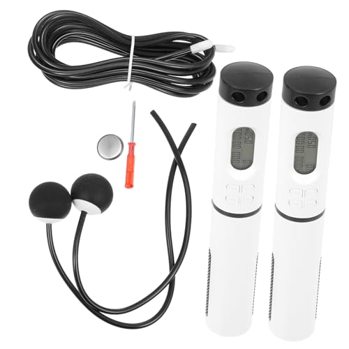 Smart Cordless Jump Rope with Digital Counter, Ropeless Skipping Rope for Indoor Fitness Workout, Adjustable Weighted Handle for Men and Women Exercise Training