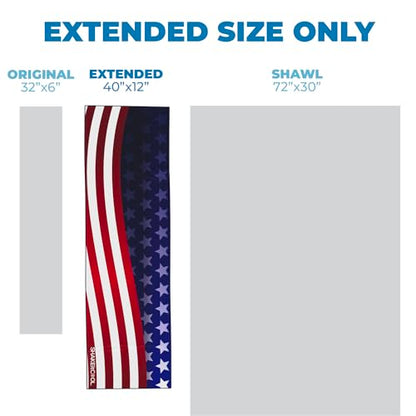 Extended Size Cooling Towel – Be Cool in Style - Heat Relief, Soft, Lightweight, Sun Protection, Easy Clean - Perfect for Biking, Hiking, Running, Yoga, Golf, Gardening - Wavy Flag M - color: Wavy Flag