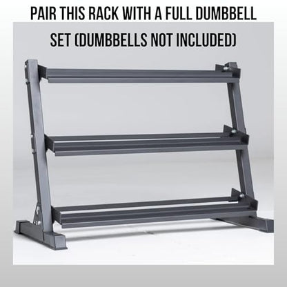 Rep Fitness Dumbbell Rack | 3-Tier Compact Holder | Fits Sets 5-50 lb | Weight Storage Stand | Rubber Hex Organizer | Free Weights Shelf | Heavy Duty Steel Frame | Gym Equipment for Home - color: OptionI: Rack Only - Blue
