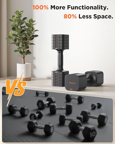 FEIERDUN DB3 5-in-1 Adjustable Dumbbell Set, 6LB/10LB Pair Adjustable Weights for Women at Home, Dual Locking Stable Hand Weights with TPU Soft Handle, Home Gym, Rehab, Pilates, Yoga, Strength Training