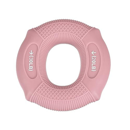 uxcell Hand Grip Strength Trainer, 3" 20-30 Lbs Silicone Rings Finger Forearms Exercise Grip Squeezer for Athletes Workout, Rock Climbing, Pink - color: Pink