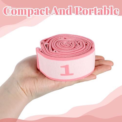 11 Loops Stretching Strap Gymnastics Loop Multi Loop Stretching Band Stretch Strap Yoga Dance Loops Band Yoga Straps for Stretch Pilates Dance Ballet Fitness Gymnastics Exercise (Pink)
