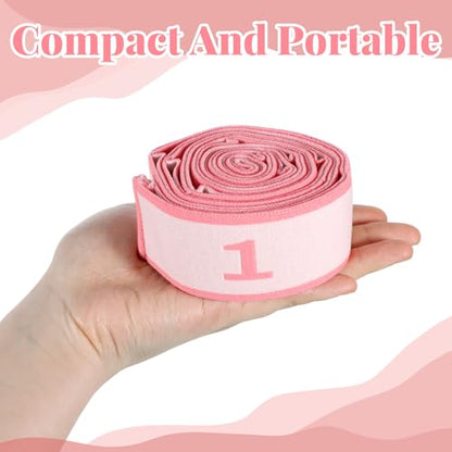 11 Loops Stretching Strap Gymnastics Loop Multi Loop Stretching Band Stretch Strap Yoga Dance Loops Band Yoga Straps for Stretch Pilates Dance Ballet Fitness Gymnastics Exercise (Pink)