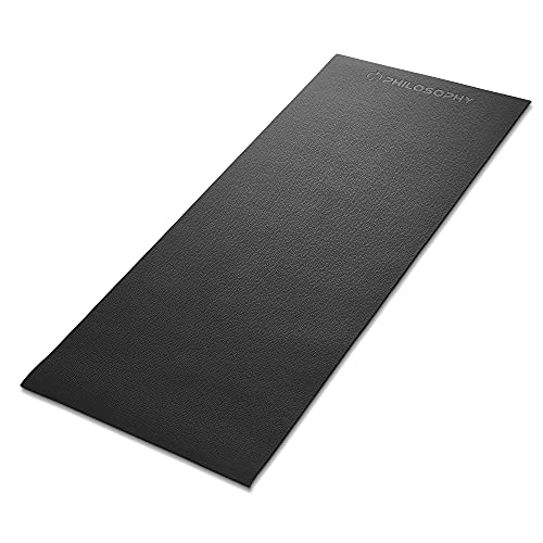 Philosophy Gym Exercise Equipment Mat, 6mm Thick High Density PVC Floor Mat for Ellipticals, Treadmills, Rowers, Stationary Bikes