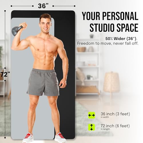 Gogokiwi Extra Wide Yoga Mat for Men Women (72"L x 36"W) Non Slip Fitness & Exercise Mat with Alignment Marks for Yoga, Pilates, Floor Workouts