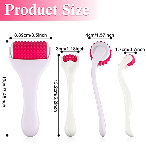 2 Pcs Muscle Roller Gift Fascia Stick Cellulite Face Muscle Body Massage Roller Massage Tool for Relief Neck Arm Back Leg Body Deep Release(White,Silicone) - color: White, Rosy, style: Silicone
