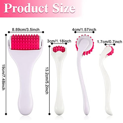 2 Pcs Muscle Roller Gift Fascia Stick Cellulite Face Muscle Body Massage Roller Massage Tool for Relief Neck Arm Back Leg Body Deep Release(White,Silicone) - color: White, Rosy, style: Silicone