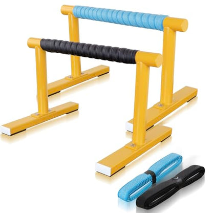 Strength Training Parallettes I-Sit Push Up Bars, Pushup Handles Calisthenics Equipment for Home Workout, Anti-slip Gymnastics Bars, Handstand & Dip Bar for Outdoor Exercise