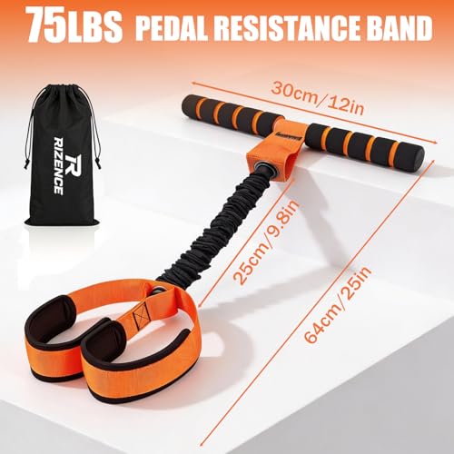 2026 Upgrade Pedal Resistance Bands with Handle - Multifunction Thickened Latex Tubes Foot Pedal Resistance Band - Fashion Puller Sit Up Equipment for Men Women for Full Body Exercise - 75LBS