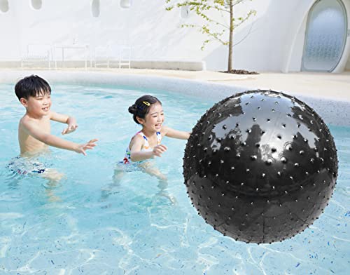 Large Sensory Massage Ball for Kids, 33.5" 85CM Bouncy Exercise Ball, Big Inflatable Toys with Tactile Spikes, Outdoor Giant Yoga Balls, Large Beach Ball (1 Black) - color: 1 SET BLACK BALL