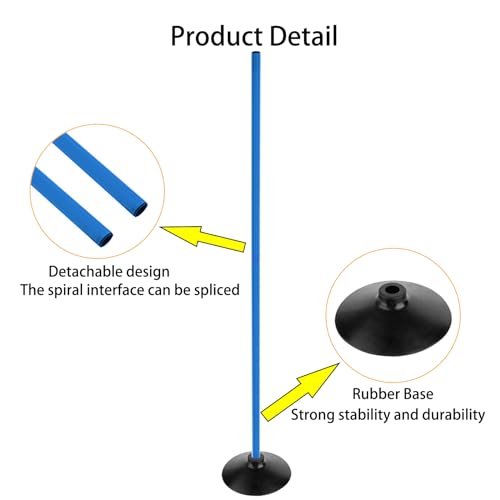 Blue Soccer Agility Poles Set Detachable Sports Trainning Speed Pole Slalom Poles with Rubber Base Sport Traning Equipment