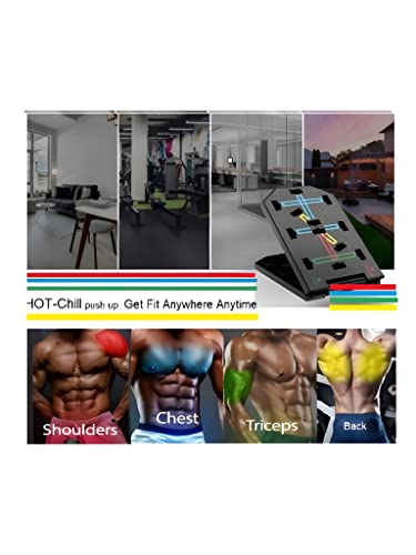 Push Up Board At Home Workout Equipment for Arms Shoulder Chest Back and Hands Pushup board with Hand Grip Foldable Pushup Bar with Color coded positions for Muscle Growth and Strength.