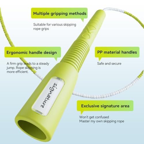 Skipping Rope, Adjustable Beaded Jump Rope with Double Bearing, Jump Rope for Kids at Home Schoel Gym,Tang-Free Flexible and Durable Jumping Ropes for Fitness - color: Green