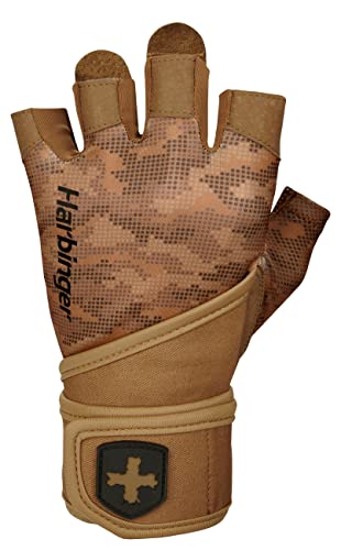 Harbinger Pro Wristwrap Gloves 2.0 for Weightlifting, Training, Fitness, and Gym Workouts with Wrist Support