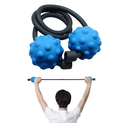 Adjustable Back Massage Peaunt Balls with Stretchable TPE Elastic Tube for Chair, 32"–64", Peanut Massage Roller for Deep Tissue Relief, Trigger Point Massager for Neck, Back & Shoulders