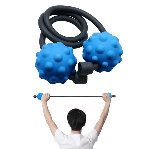 Adjustable Back Massage Peaunt Balls with Stretchable TPE Elastic Tube for Chair, 32"–64", Peanut Massage Roller for Deep Tissue Relief, Trigger Point Massager for Neck, Back & Shoulders