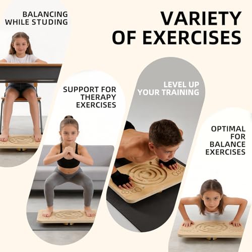 Maze Balance Board Wobble Board for Kids and Adult,up to 350 Ibs for Coordination Skills Obstacle Courses Sensory Balance Toys for Kids,Professional Rocker Balance Board for Physical Therapy.