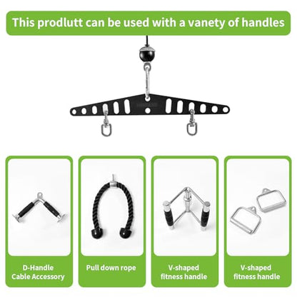 Multi-Grip LAT Pull Down Bar Hardened Powder-Coated Finish, 360° Rotating Stainless Steel Adapter, Neutral & Wide Grip Spreader Bar for Pulley System Gym & Cable Machines - color: BIACK-16in