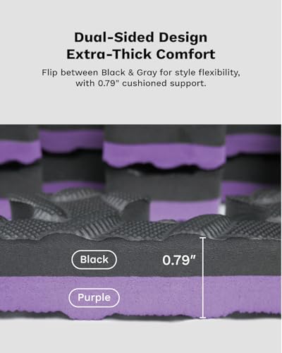 AIRHOP Upgraded 0.79" Extra Thick 48 Sq Ft High-Density Eva Foam Exercise Gym Mats, 12 Pcs Large Interlocking Puzzle Floor Tiles (24"x24") for Home Gym