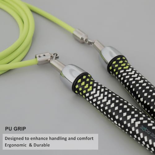 HEREROPE 1/4LB Weighted Jump Rope for Speed, Cardio, Boxing & Workout, Skipping Rope with Ball-bearing, Comfortable & Ergonomic Grip, Tangle Free Cable, Jump Ropes for Men Women Fitness
