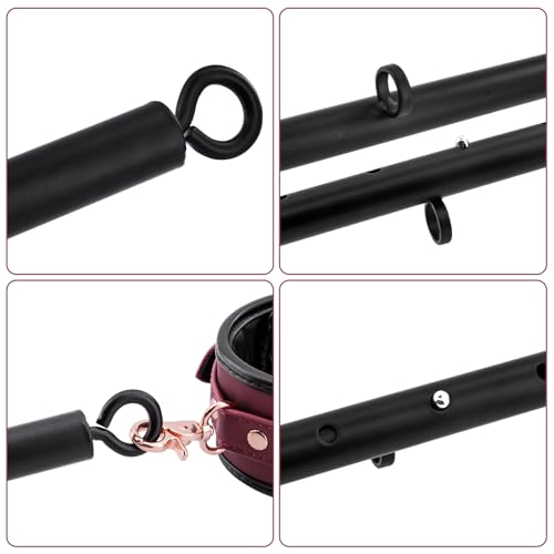 Spreader Bar Heavy Duty Stainless Steel Adjustable Bar with 4 pcs PU Cushioned Straps for Yoga, Pilates, Fitness Training, Home Gym Equipment and more.