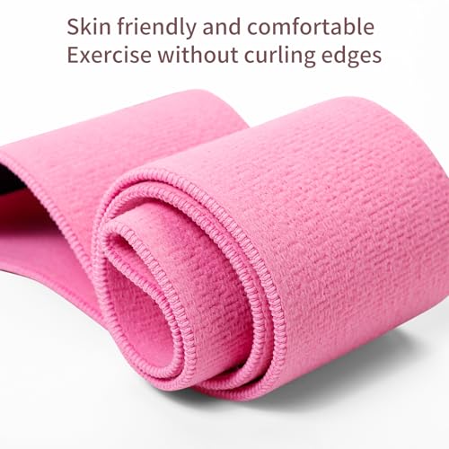Glute Bands and Stretch Strap Set, Booty Band with 11 Loop Stretch Band for Women, Pilates, Yoga, Leg and Glute Workout, Flexibility Training and Home Exercise - color: Pink