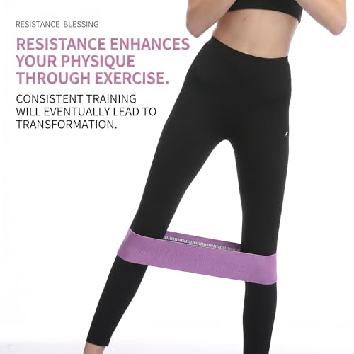Fabric Resistance Bands for Working Out - Exercise Bands for Legs and Butt,Booty Bands for Women and Men,Pilates,Yoga,Rehab,Home Fitness Starter Set