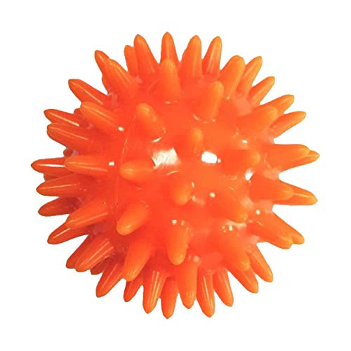 Spiky Massage Ball Exercise Ball 6cm Diameter Travel Pocket Size Foot Massage Ball, 9mm Long Spiked Massage Roller for Head Face Neck Hand Palms Back, Orange