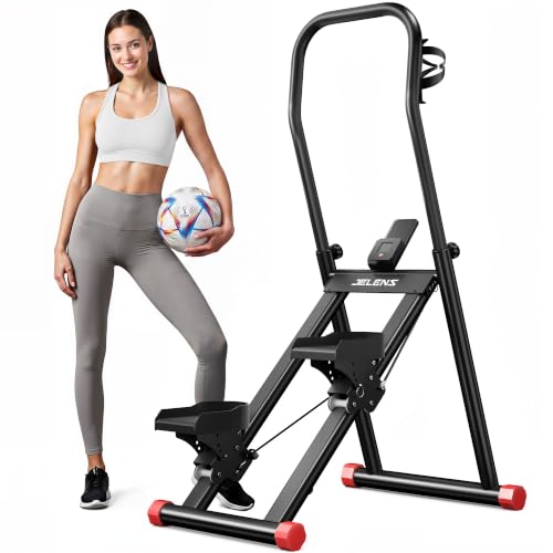 Stair Stepper for Home Gym Exercise, Compact Folding Cardio Stair Climber for Full-Body Workout, Vertical Climber Machine, Extended Step Range