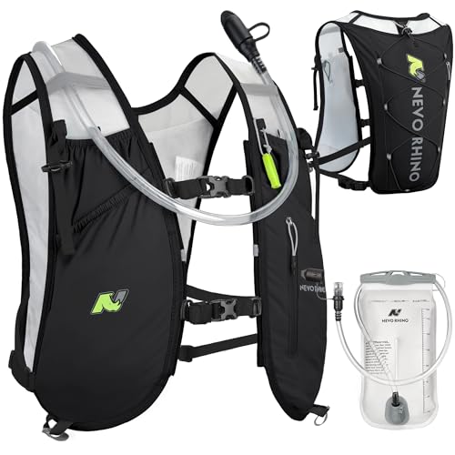 Waterproof Running Vest, 5.5L Breathable Running Hydration Vest with 1.5L Water Bladder, Water Vest for Hiking, Trail Marathon Race, Ideal for Women and Men - color: Black