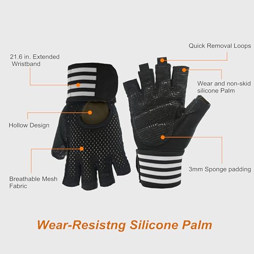 Weightlifting Gloves Padded Workout Gloves with Wrist Wrap Support Gym Gloves for Men Women Gym Exercise Fitness Training Lifting Dumbbell - size: X-Large