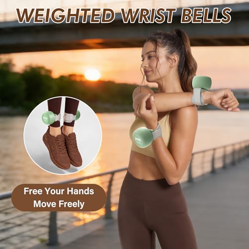 HTQ Adjustable Dumbbell Set for Women, 2-17LBS Total Plate Weight Home Workout Equipment with Kettlebell, Wrist Weights, Resistance Tube, Jump Rope, Pink/Green Free Weights Set for Women at Home - color: Green