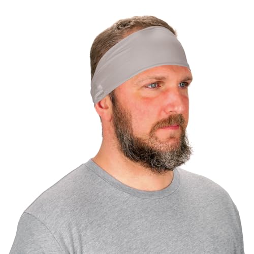 Ergodyne Chill-Its 6634 Cooling Headband, Sports Headbands for Men and Women, Moisture Wicking - color: Gray
