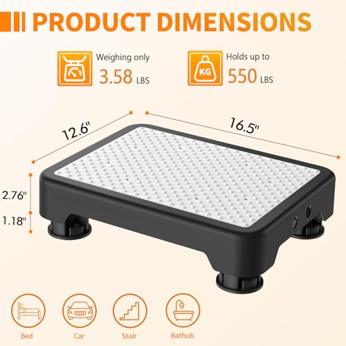 Ronlap Small Step Stools for Adults Car Step Stool for Elderly, Black-White - color: Black-white
