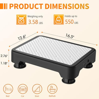 Ronlap Small Step Stools for Adults Car Step Stool for Elderly, Black-White - color: Black-white
