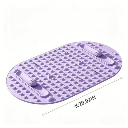 Acupressure Mat for Feet Massage, 29.92" Long Soft Silicone Reflexology Foot Massager with Dual Solid Fascia Balls, Deep Tissue Trigger Point Mat for Stress Relief, Sleep Aid & Fat Burning