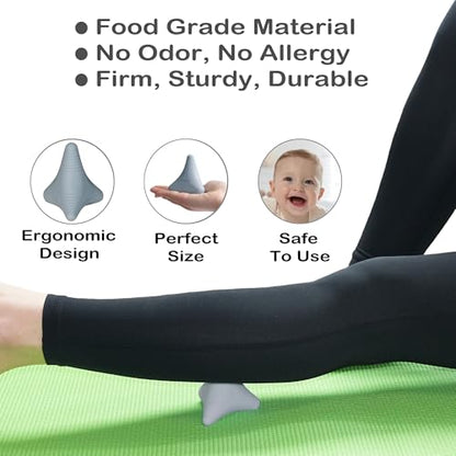 Trigger Point Massage Ball, Manual Massager Tool for Muscle Knot Deep Tissue Relief Myofascial Release Physical Therapy Hip Flexor Iliacus Psoas Hand Foot Back. 2.8×2.9” (Gray) - color: Gray