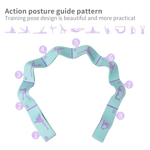 Extended 8 Loops Kids' Elastic Band – Adjustable Dance & Gymnastics Stretch Strap for Children's Training, Yoga, Pilates, and Ballet Resistance Home Workout - color: Blue