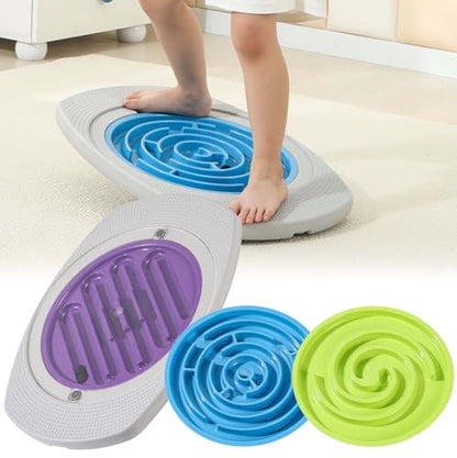 22'' Balance Board Rocker Maze, Dynamic Maze Balance Board with Marble Maze, Core Trainer & Stability Wobble Board for All Ages, Anti-Slip Design, Durable PE Construction, Ideal for Fitness, Rehab, & Family Fun