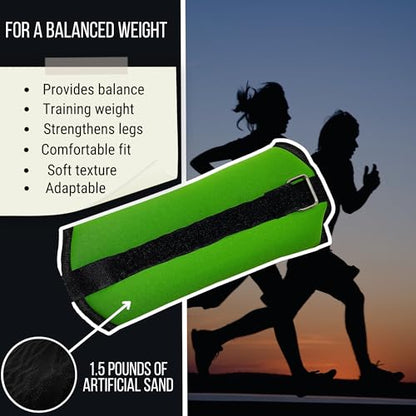 FUXION Adjustable Ankle Weights 1.5/2.0/2.5 lbs Pair, Fully Adjustable for Ankle Wrist Arm or Leg, for Training Warm-up Pilates Gym Accessories