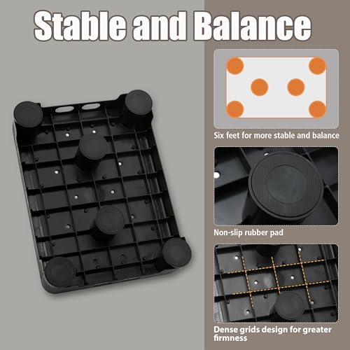 CHIKILLA Adjustable Step Stool for High Beds Cars, 650lb Heavy Duty Bed Step for Elderly, Non-Slip Mobility Platform for Bathtub, Kitchen, SUV, 4 Height Levels 3.4-5.4" Portable Stair Assist, Black