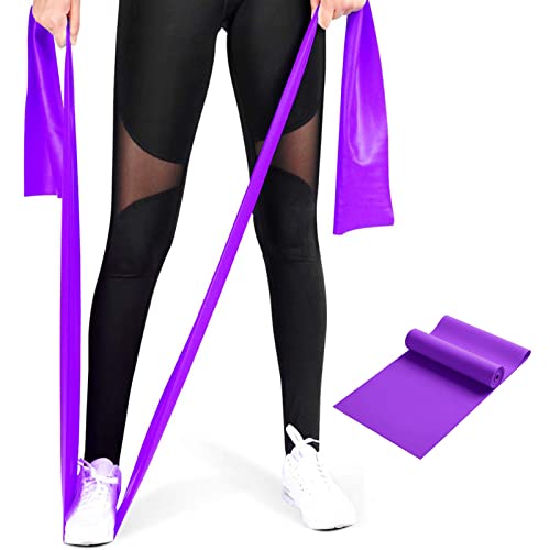 Resistance Bands, Elastic Exercise Bands for Home Workout, Physical Therapy, Recovery, Yoga, Pilates, Strength Training, Lightweight Fitness Band for Seniors, Adults, Pregnant Women - color: PURPLE