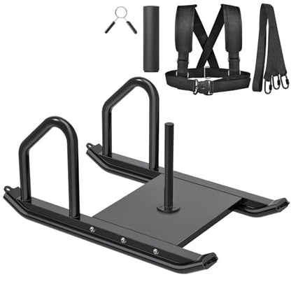 Kipika Weight Sled, Workout Sled, Fitness Strength Training Sled, Speed Training Sled for Athletic Exercise, Speed Improvement, Easily Through Obstacles, Suitable for 1" & 2" Weight Plate - color: C- Black