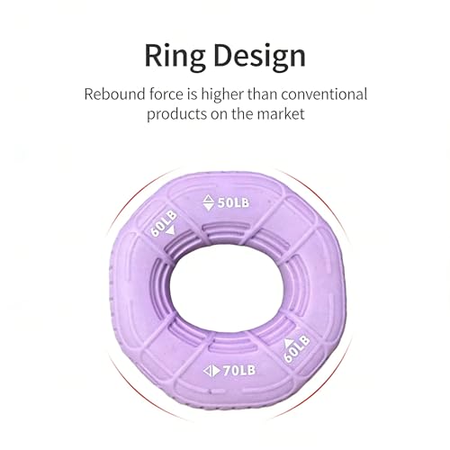Generic 3 in 1 Hand Grip Strengthener Adjustable 50-70LB Silicone Forearm Exerciser for Climbing Fitness Office Hand Rehabilitation Grip Strength Trainer for Men Women - color: Purple