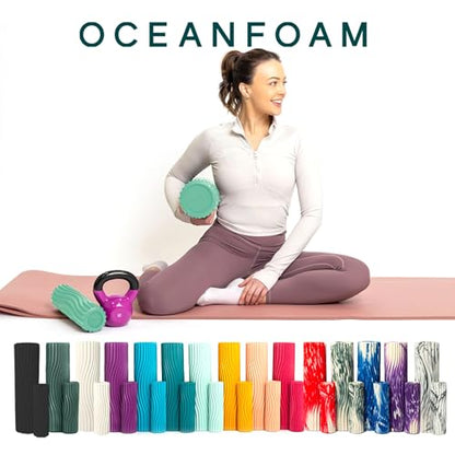 Oceanfoam Ripple Roller - Small Foam Roller for Physical Therapy (Seafoam) - color: Seafoam