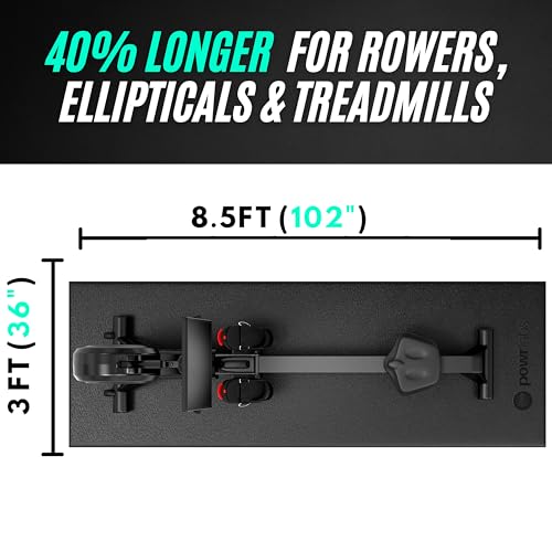 Rowing Machine Mat, Treadmill Mat for Carpet & Hardwood Floors - Rower Mat for Hydrow, Concept 2, Peloton Rower, Exercise Equipment, Gym Equipment